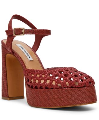 Steve Madden - Women's Lexie Woven Adjustable Strap Platform Pumps