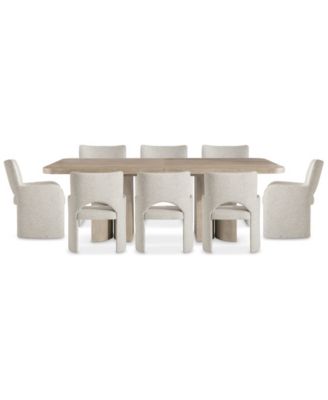 Loggia 9-Pc. Rectangle Table and Upholstered Arm Chairs Dining Set image