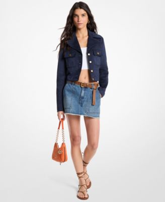 Michael Kors - MICHAEL Women's Notch Collar Cropped Jacket