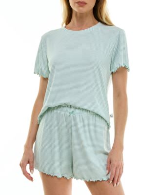 Sincerely Jules - Women's Striped Top & Shorts, 2-Piece Set