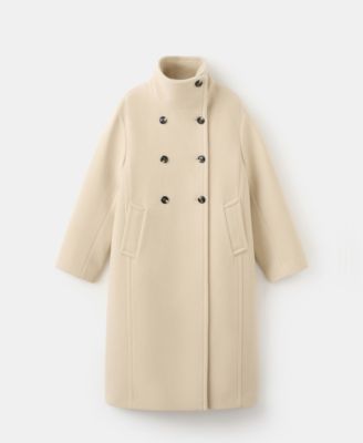 MANGO - Women's Wool-Blend Funnel-Neck Coat