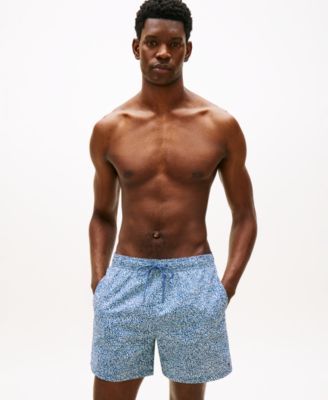 Tommy Hilfiger - Men's Tropical Floral Print Drawstring 5" Swim Trunks