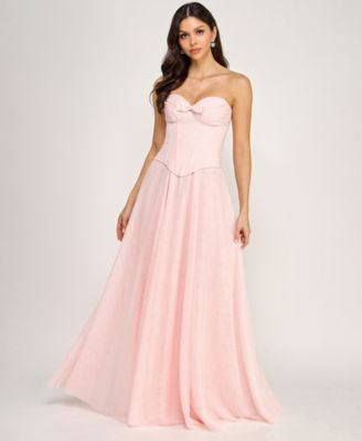 City Studios - Women's Strapless Corset Top Long Gown