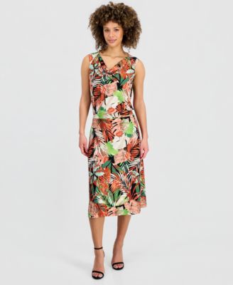 Kasper - Women's Printed Pull-On Midi Skirt