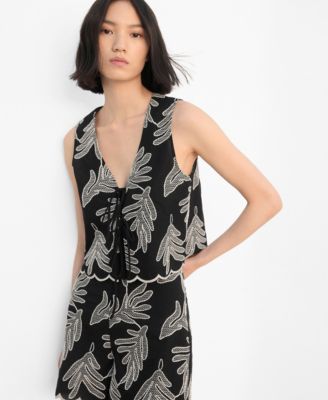 MANGO - Women's Bows Embroidered Vest