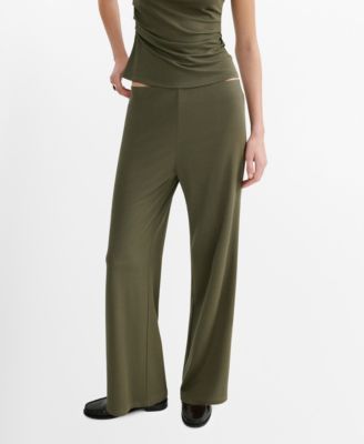 MANGO - Women's Elastic Waist Straight-Fit Pants