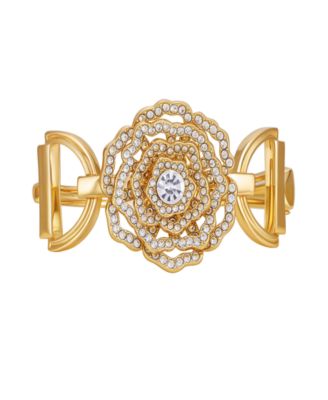 GUESS - Crystal Gold-Tone Plated Statement Cuff Bracelet