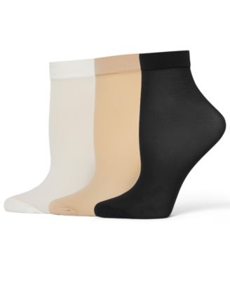 Hue - Women's Sheer Anklet Socks, 3-Pack