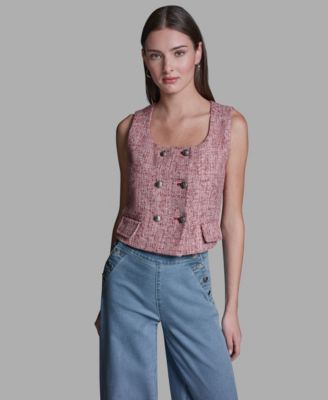 BCBG - Women's Square Neck Double Breasted Vest