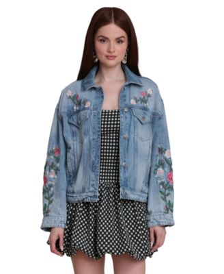 Avec Les Filles - Women's Pleated Back Trucker Jacket