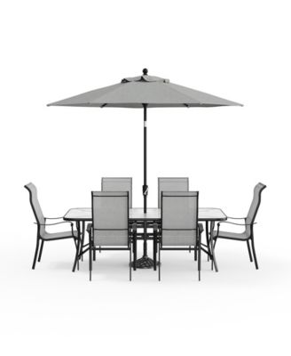 Agio - Oasis Outdoor 7 Piece Dining Set (84" x 42" table + 6 dining chairs)