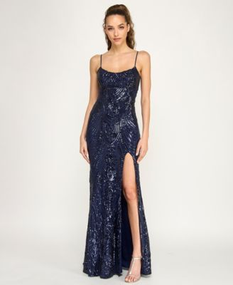 B Darlin - Women's Sequin Scoop Neck Gown