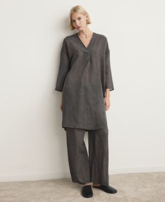 MANGO - Women's Ramie Overdyed Effect Pants