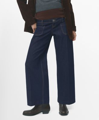 MANGO - Women's Pockets Wide Leg Maternity Jeans