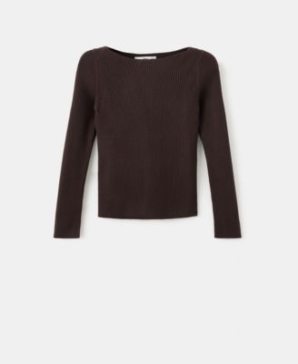 MANGO - Women's Boat-Neck Knitted Sweater