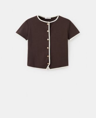 MANGO - Women's Buttoned Cotton T-Shirt