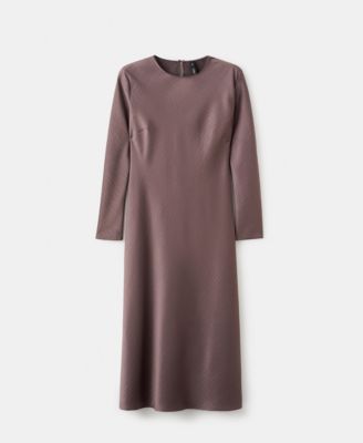 MANGO - Women's Long Satin Textured Dress