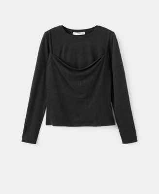 MANGO - Women's Draped Combined T-Shirt