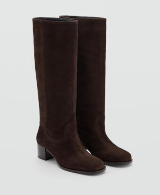 MANGO - Women's Heel Suede Boots