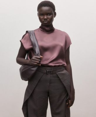 MANGO - Women's Satin Silk Blouse