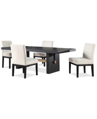 Furniture - Macai 5-Pc. Set (Rectangular Table + 4 Upholstered Side Chairs)