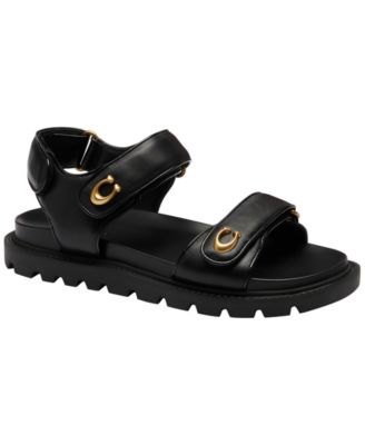 COACH - Women's Brynn Leather Round Toe Sandals