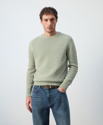 MANGO - Men's Lace Pattern Knit Sweater