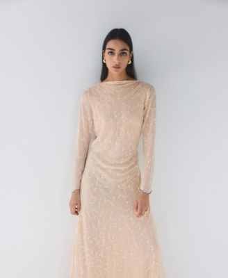 MANGO - Women's Open Back Sequin Dress