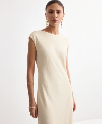 MANGO - Women's Open-Back Textured Dress