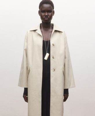 MANGO - Women's Cotton Pockets Trench Coat