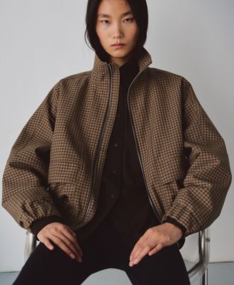 MANGO - Women's Houndstooth High-Neck Jacket