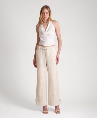 Women's Patchwork Wide-Leg Jeans image