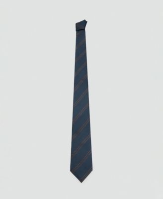 MANGO - Men's Silk Microstructure Stripes Tie
