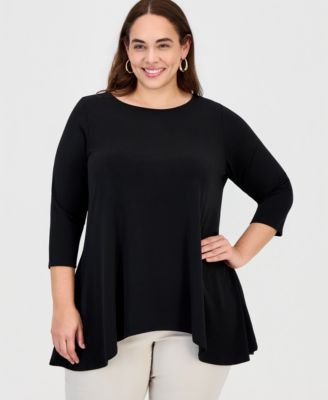 JM Collection - Plus Size Flash Fireworks Swing Top