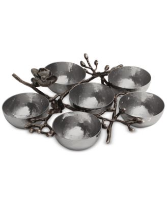 Black Orchid 6-Compartment Seder Plate  image