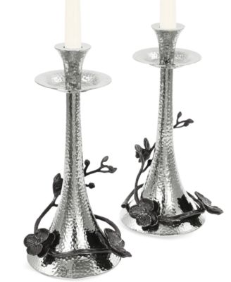 Black Orchid Set of 2 Candlestick Holders image
