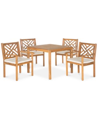 Safavieh - Glendyn Outdoor 5-Pc. Dining Set (1 Dining Table & 4 Chairs), Quick Ship
