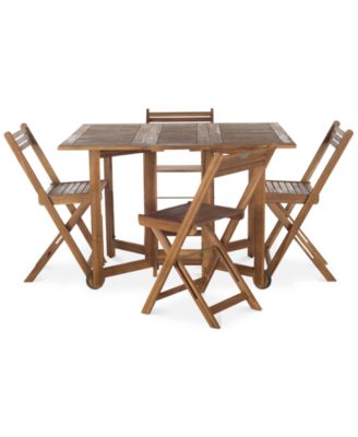 Safavieh - Kinsie Outdoor 5-Pc. Dining Set (1 Dining Table & 4 Chairs), Quick Ship