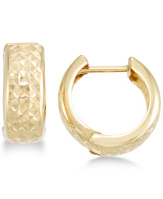Macy's - Textured Wide Huggie Hoop Earrings