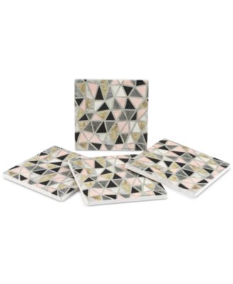 Thirstysone Marbled Geo Blush 4-Pc. Coaster Set image