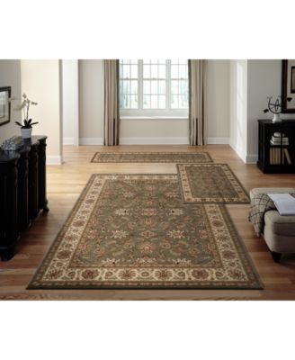 Mink Home - Roma Meshed Ivory/Brick 3-Pc. Rug Set