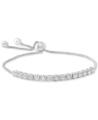 Diamond Bolo Bracelet (1/2 ct. t.w.) in Sterling Silver, 14k Gold-Plated Sterling Silver or 14k Rose Gold-Plated Sterling Silver, Created for Macy's image