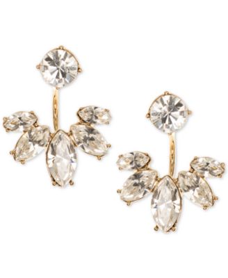 Marchesa - Gold-Tone Crystal Jacket Earrings