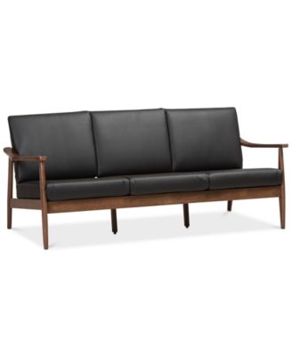 Furniture - Ambelin 72" Faux Leather Sofa, Quick Ship