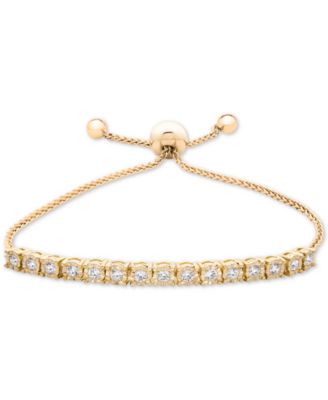 Diamond Bolo Bracelet (1/2 ct. t.w.) in Sterling Silver, 14k Gold-Plated Sterling Silver or 14k Rose Gold-Plated Sterling Silver, Created for Macy's image