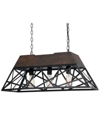 Cal Lighting - 60W 3-Light Antonio Wood Chandelier