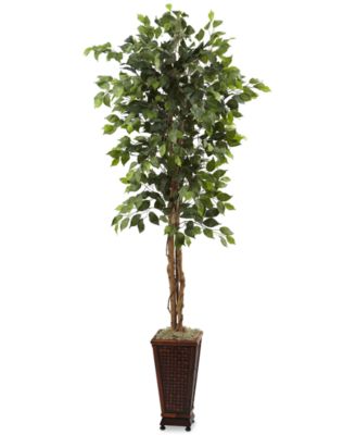 Nearly Natural - 6.5' Ficus Artificial Tree in Decorative Planter