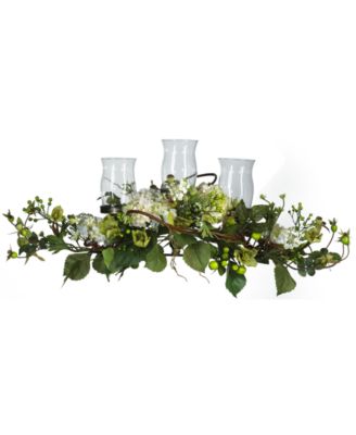 Nearly Natural - Hydrangea Triple Candelabrum Artificial Centerpiece