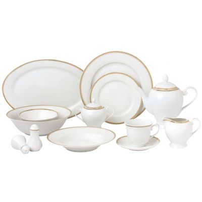 Lorren Home Trends - Georgette 57-Pc. Dinnerware Set, Service for 8 & Serving Pieces