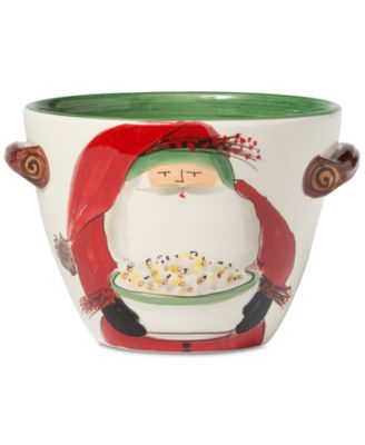 Old St. Nick Handled Deep Serving Bowl with Popcorn image